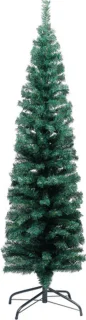 vidaXL - Kunstkerstboom - met - standaard - smal - 120 - cm - PVC - groen