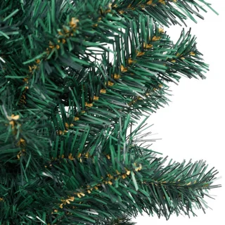 vidaXL - Kunstkerstboom - met - standaard - smal - 120 - cm - PVC - groen