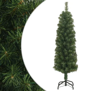 vidaXL - Kunstkerstboom - met - standaard - smal - 120 - cm - PVC - groen