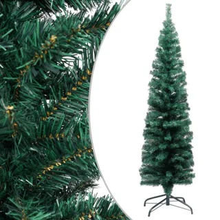 vidaXL - Kunstkerstboom - met - standaard - smal - 120 - cm - PVC - groen