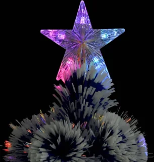 vidaXL - Kunstkerstboom - met - verlichting - 120 - cm - glasvezel - wit - en - blauw