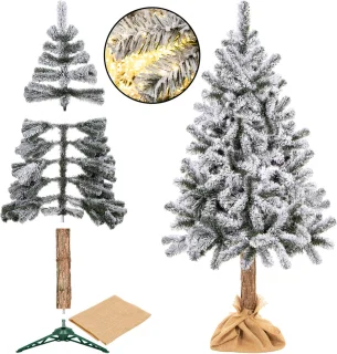 Springos Kunstkerstboom | Snowy Pine Op Stam | 160 cm | Zonder Verlichting