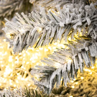 Springos Kunstkerstboom | Snowy Pine Op Stam | 160 cm | Zonder Verlichting