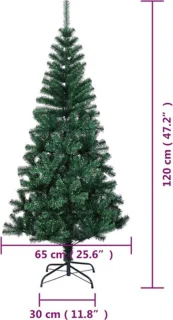 vidaXL - Kunstkerstboom - met - iriserende - uiteinden - 120 - cm - PVC - groen