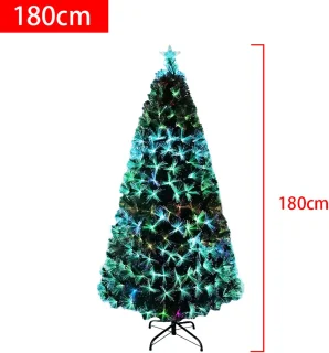 LED Kerstboom 180 cm met Gekleurde Lampen en Metalen Standaard Kunstkerstboom voor Binnen en Feest