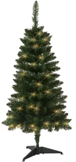 Pre-Lit Kunstmatige Kerstboom 120cm met 70 LED verlichting - Slanke Mini Kerstboom voor Binnen en Buiten