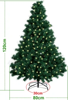 Kunstkerstboom - LED Kerstboom - 120 cm - Kunstkerstboom met LED-verlichting - Kerstboom met verlichting
