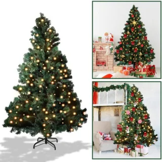 Kunstkerstboom - LED Kerstboom - 120 cm - Kunstkerstboom met LED-verlichting - Kerstboom met verlichting