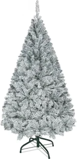 Kunstkerstboom 210 cm Groen - Moeilijk Ontvlambaar PVC met Standaard - Snelopbouw Kerstdecoratie
