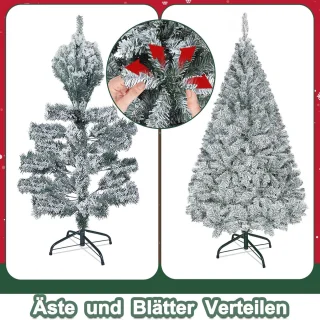 Kunstkerstboom 210 cm Groen - Moeilijk Ontvlambaar PVC met Standaard - Snelopbouw Kerstdecoratie