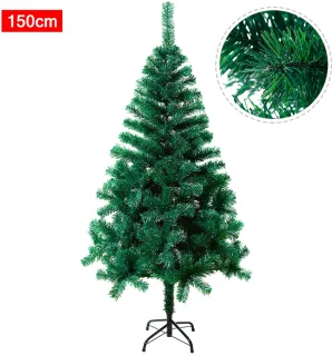 Kunstkerstboom 1,5m – Realistisch PVC, Dichte Takken, Inclusief Standaard, Binnen & Buiten