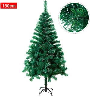 Kunstkerstboom 1,5m – Realistisch PVC, Dichte Takken, Inclusief Standaard, Binnen & Buiten