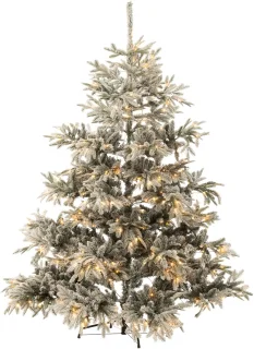 J-Line Kerstboom 420 Led Besneeuwd Kunstmatig Donkergroen/Lichtgrijs Large