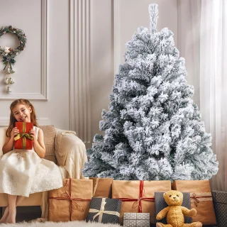 Kunstkerstboom met sneeuw, 120 cm dennenboom, 340 gemengde takken, kerstboom, kunstboom voor Kerstmis, Inclusief Standaard – Creëer een Magische Kerstsfeer