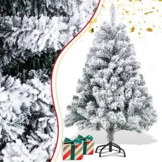 Kunstkerstboom met sneeuw, 120 cm dennenboom, 340 gemengde takken, kerstboom, kunstboom voor Kerstmis, Inclusief Standaard – Creëer een Magische Kerstsfeer