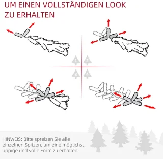 Pugsdrly Kerstboom kunstmatige kunstmatige dennenboom kerstboom, incl. standaard kerstster 1,8 m, groen