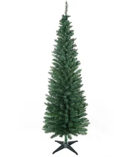 Pugsdrly Kerstboom kunstmatige kunstmatige dennenboom kerstboom, incl. standaard kerstster 1,8 m, groen