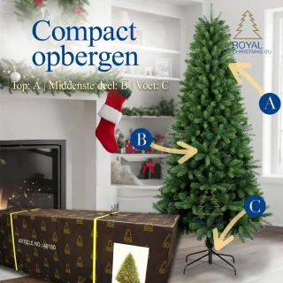 Royal Christmas - Smalle Kunstkerstboom - Alaska Slank - 240 cm - PE/PVC - 1383 Takken