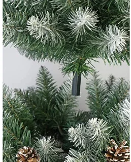 Realistische Kunstkerstboom met Besneeuwde Effecten - Eenvoudige Montage, PVC, Metalen Basis - 150 cm