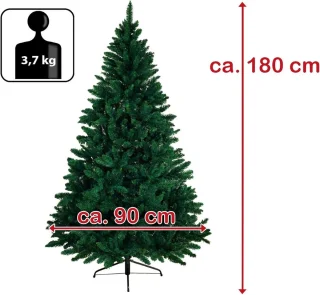 Goodivery® - Kant En Klare Kerstboom - 180 CM - Donkergroen - Spar - Met Standaard - Inklapbaar Systeem