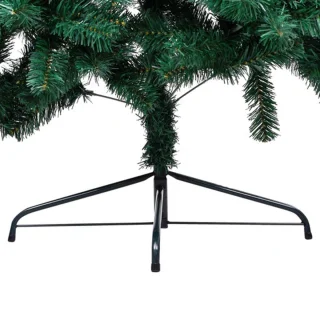 vidaXL - Kunstkerstboom - met - verlichting - en - kerstballen - half - 180 - cm - groen