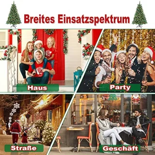 Kunstkerstboom met verlichting - PVC met sneeuweffect en dennenappels - Decoratieve kerstboom voor sfeervolle kerstdecoratie