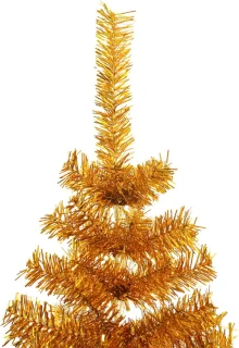 vidaXL - Kunstkerstboom - met - standaard - 240 - cm - PET - goudkleurig