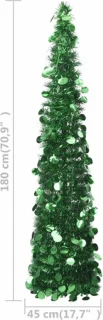 vidaXL - Kunstkerstboom - pop-up - 180 - cm - PET - groen