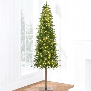 Verlichte kerstboom met 250 LED lampen en metalen standaard - 198 cm hoogte