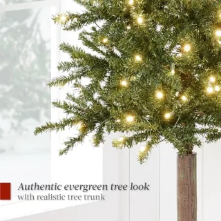 Verlichte kerstboom met 250 LED lampen en metalen standaard - 198 cm hoogte