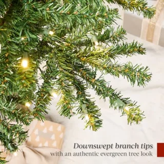 Verlichte kerstboom met 250 LED lampen en metalen standaard - 198 cm hoogte