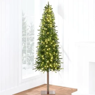 Verlichte kerstboom met 250 LED lampen en metalen standaard - 198 cm hoogte