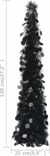 vidaXL - Kunstkerstboom - pop-up - 120 - cm - PET - zwart
