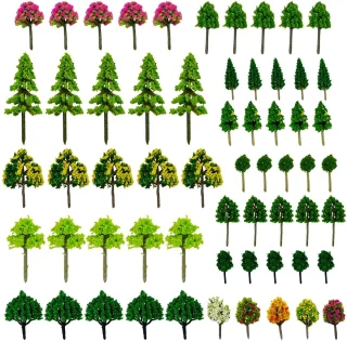 Model Trees, 60 Pcs Model Miniature Trees Mixed Train Tree Trees Scenarios Railway for DIY Scenery Scenery
