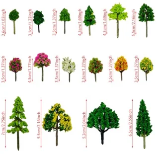 Model Trees, 60 Pcs Model Miniature Trees Mixed Train Tree Trees Scenarios Railway for DIY Scenery Scenery