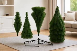 Fameilleur kunstkerstboom - Realistische Kunstboom – Luxe Kerstboom met meer dan 940 Takken – Volle Kerstboom met Metalen Standaard – Levensechte PVC Boom voor Binnen – Eenvoudig op te Zetten & Herbruikbaar – Kerstdecoratie 2025 - kunst kerstboom