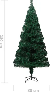 vidaXL - Kunstkerstboom - met - standaard - 180 - cm - glasvezel - groen
