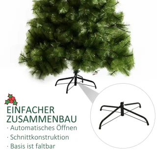 Kunstkerstboom 2,1 M Kerstboom Kerstboom 505 Dikke Dichte Takken Eenvoudig Te Monteren Authentieke Kerstboom Met Metalen Standaard PET Metaal Groen 90 X 210 Cm