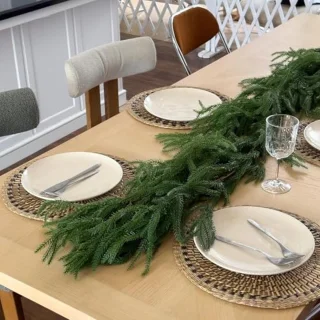 Kunstmatige Norfolk Pine Kransen - 183 cm Real Touch Groen Garland voor Kerstdecoratie
