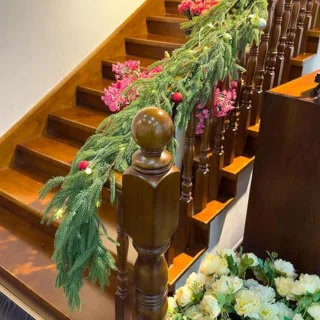 Kunstmatige Norfolk Pine Kransen - 183 cm Real Touch Groen Garland voor Kerstdecoratie