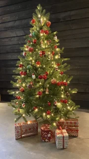Malmö - kunstkerstboom - de luxe - 150cm - inclusief geïntrigeerde warm schijnende LED verlichting - 250 led lampjes - 1050 PE takken - Dimbaar - Smart adapter
