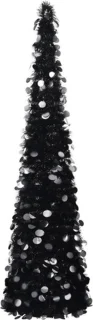 vidaXL - Kunstkerstboom - pop-up - 180 - cm - PET - zwart