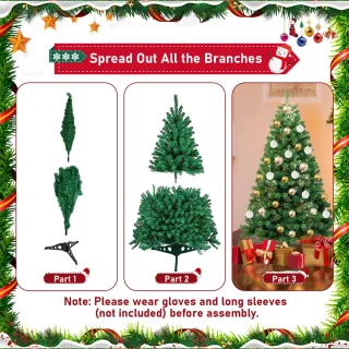Kunstkerstboom - 120 cm - dennenboom met standaard voor kerstversiering herbruikbaar groen