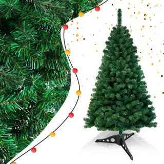 Kunstkerstboom - 120 cm - dennenboom met standaard voor kerstversiering herbruikbaar groen