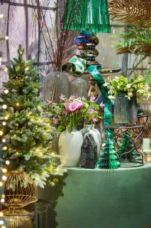 Royal Christmas - Kunstkerstboom - Blue Spruce Pot - 90 cm - PE/PVC - 70 Warm LED - 124 Takken