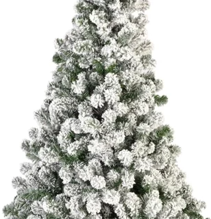BelIatio Decorations Imperial kerstboom - groen - H300 cm - besneeuwd - kunstboom - zachte naalden - metalen voet - groot formaat