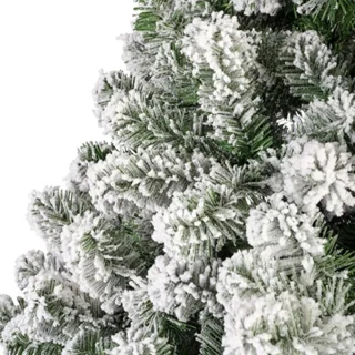 BelIatio Decorations Imperial kerstboom - groen - H300 cm - besneeuwd - kunstboom - zachte naalden - metalen voet - groot formaat