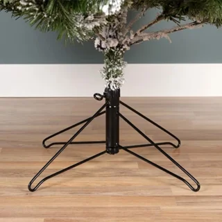 BelIatio Decorations Imperial kerstboom - groen - H300 cm - besneeuwd - kunstboom - zachte naalden - metalen voet - groot formaat