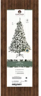 BelIatio Decorations Imperial kerstboom - groen - H300 cm - besneeuwd - kunstboom - zachte naalden - metalen voet - groot formaat