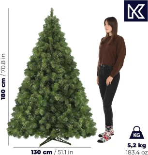 Kunstkerstboom 180 cm - Realistische Alpentanne met 295 Takken en Stabiele Stand